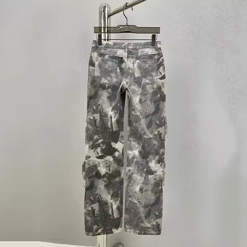 Calça Cargo Camuflada Cinza