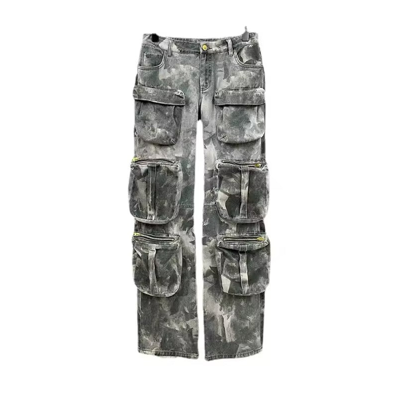 Calça Cargo Camuflada Cinza