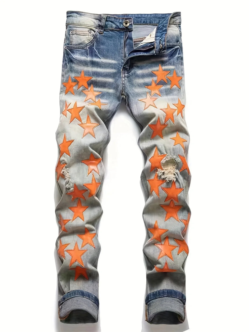 Calça Jeans stars orange