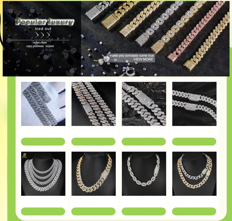 New Design Iced Out Hiphop Men Jewelry Baguette Diamonds Cuban Chain 29MM Mixed Inlay Thick heavy Cuban Necklace Men Party Gift