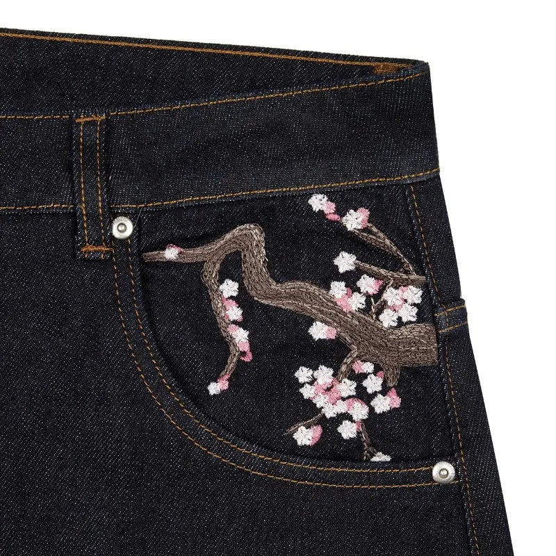 Calça Plum Blossom Gothic Wide Jeans