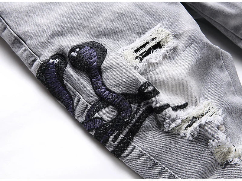 Jeans Streetwear Snake Eye gray