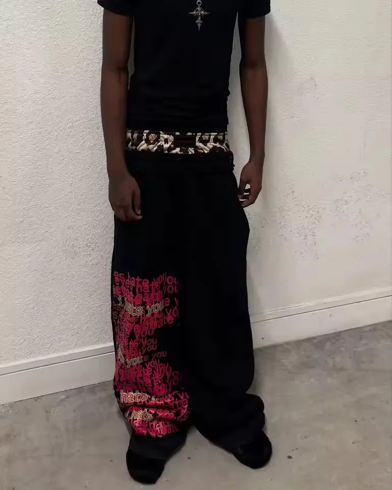 Calça Y2K Double Layer Baggy Sweatpants