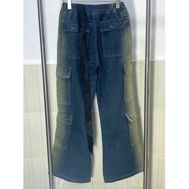 Calça Jeans Wide-Leg Gradient Cargo