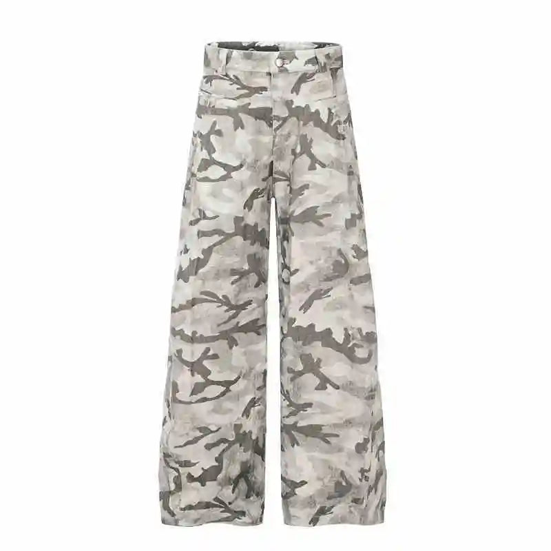 Calça Cargo Vintage Camuflada Gray White