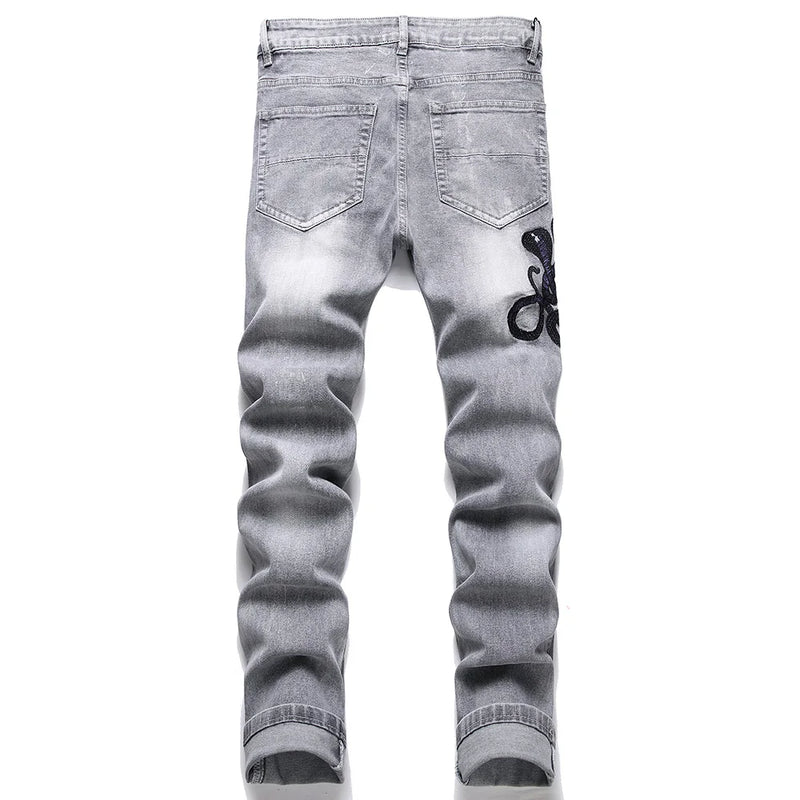 Jeans Streetwear Snake Eye gray