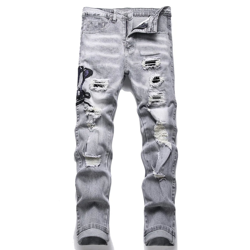 Jeans Streetwear Snake Eye gray